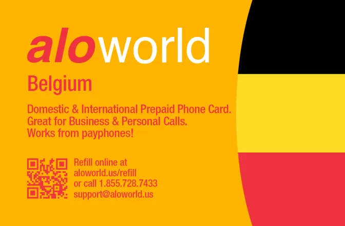 Aloworld belgium Calling Card. Call belgium from USA & Canada