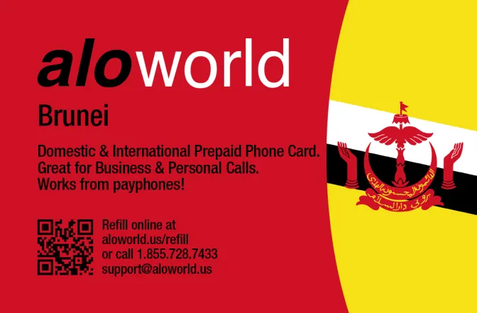 Aloworld brunei Calling Card. Call brunei from USA & Canada
