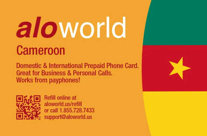 Aloworld cameroon Calling Card. Call cameroon from USA & Canada