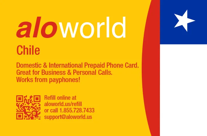 Aloworld chile Calling Card. Call chile from USA & Canada