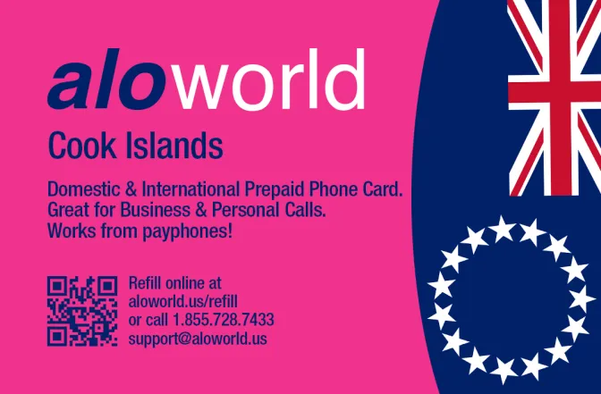Aloworld cook_islands Calling Card. Call cook_islands from USA & Canada