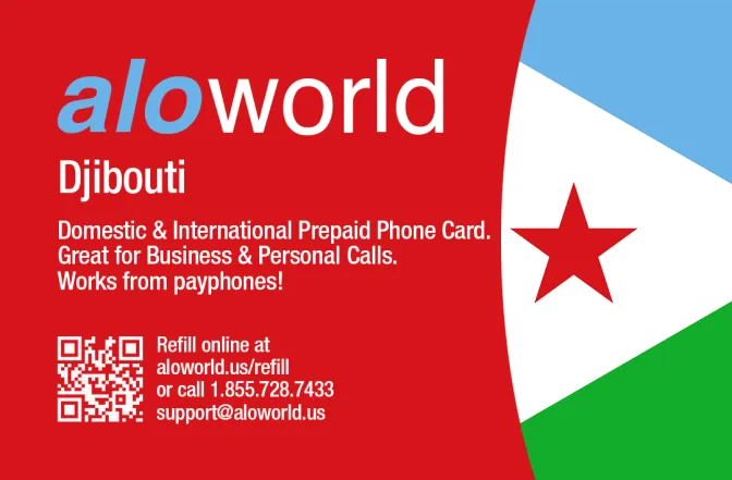 Aloworld djibouti Calling Card. Call djibouti from USA & Canada