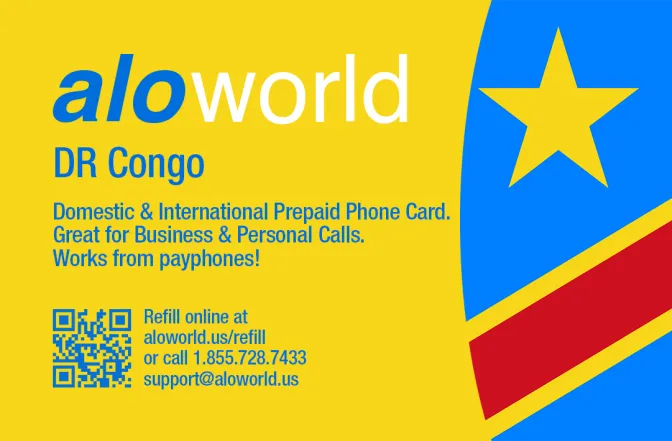 Aloworld dr_congo Calling Card. Call dr_congo from USA & Canada