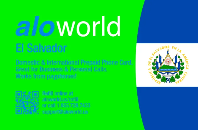 Call El Salvador from United States or Canada cheap and easy with a calling card.