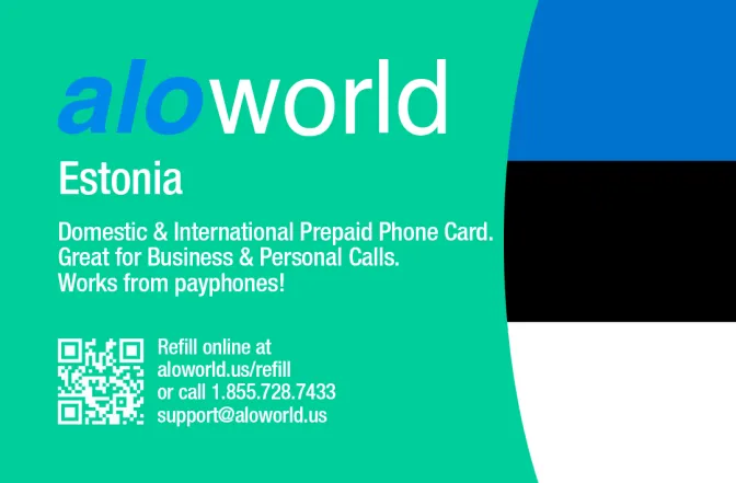 Call Estonia from United States or Canada cheap and easy with a calling card.
