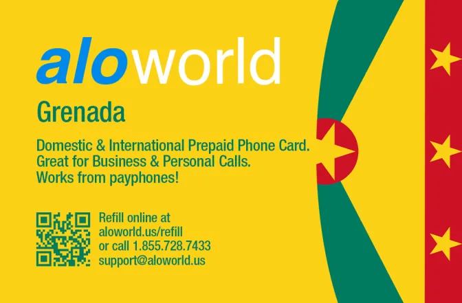 Aloworld grenada Calling Card. Call grenada from USA & Canada