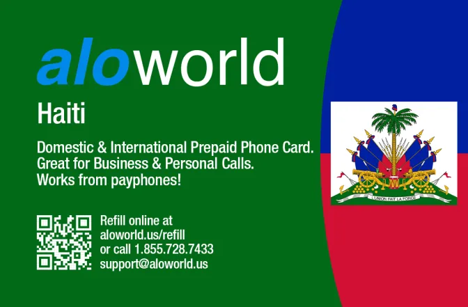 Aloworld haiti Calling Card. Call haiti from USA & Canada