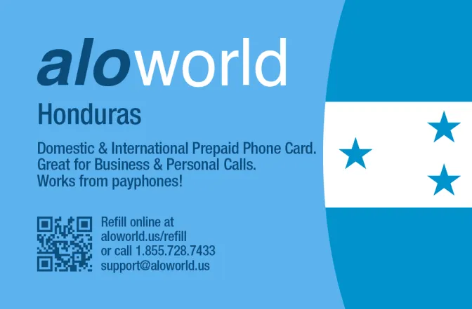 Aloworld honduras Calling Card. Call honduras from USA & Canada