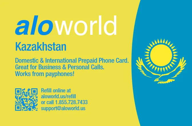 Aloworld kazakhstan Calling Card. Call kazakhstan from USA & Canada