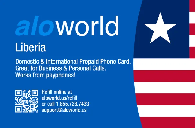 Aloworld liberia Calling Card. Call liberia from USA & Canada