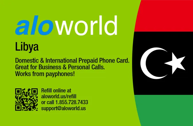 Aloworld libya Calling Card. Call libya from USA & Canada