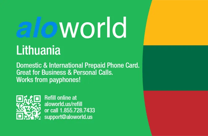 Aloworld lithuania Calling Card. Call lithuania from USA & Canada