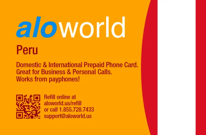 Aloworld peru Calling Card. Call peru from USA & Canada