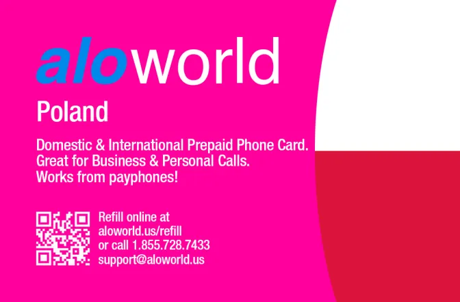 Aloworld poland Calling Card. Call poland from USA & Canada