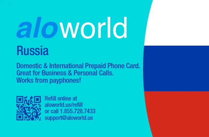 Aloworld russia Calling Card. Call russia from USA & Canada