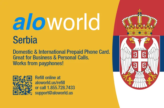 Aloworld serbia Calling Card. Call serbia from USA & Canada