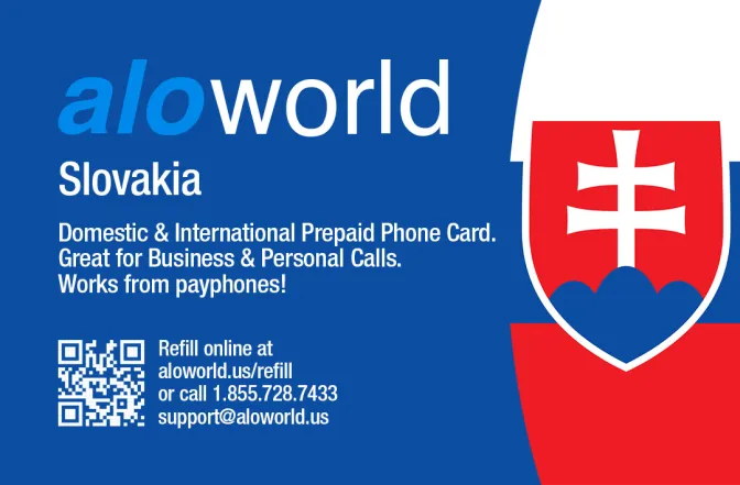 Call Slovakia from United States or Canada cheap and easy with a calling card.