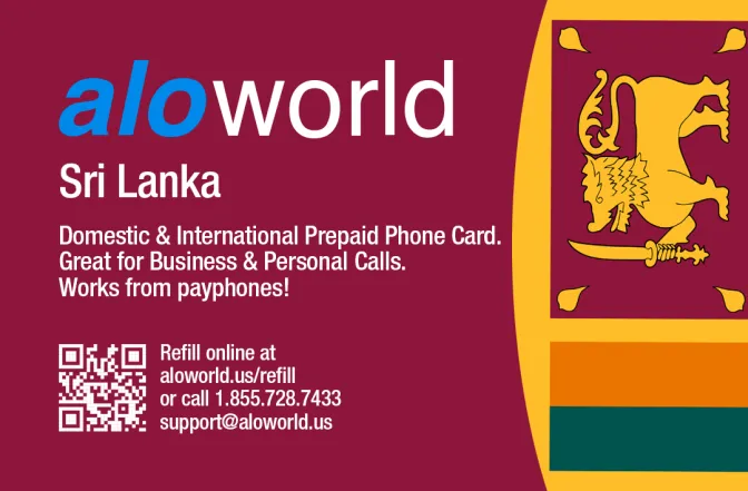 Aloworld sri_lanka Calling Card. Call sri_lanka from USA & Canada