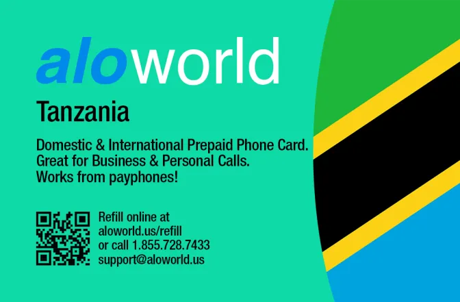 Aloworld tanzania Calling Card. Call tanzania from USA & Canada