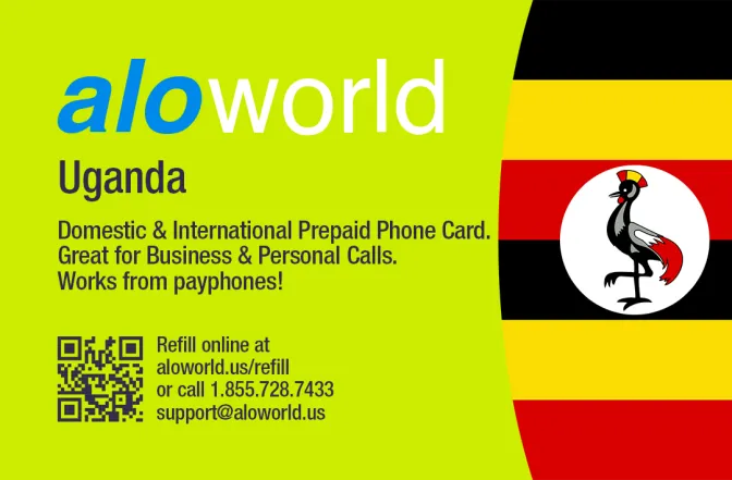 Aloworld uganda Calling Card. Call uganda from USA & Canada