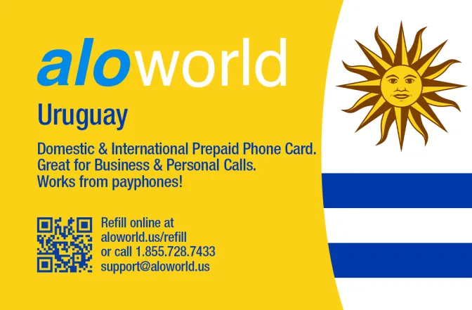 Aloworld uruguay Calling Card. Call uruguay from USA & Canada