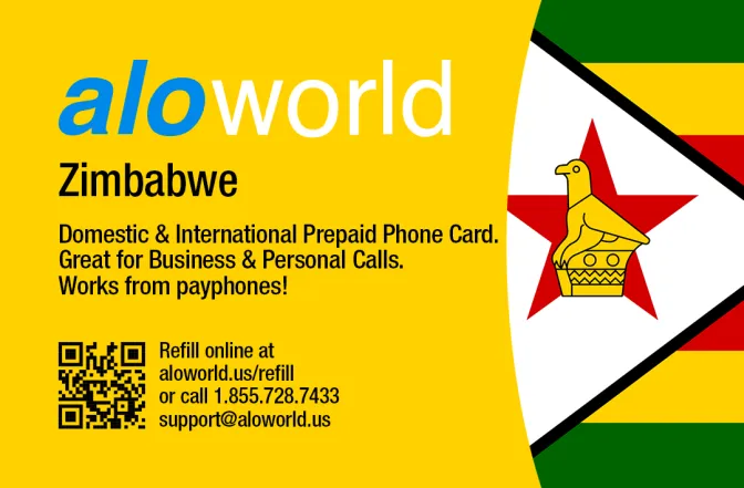 Aloworld zimbabwe Calling Card. Call zimbabwe from USA & Canada